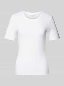 MSCH Copenhagen T-shirt met geribde ronde hals model 'Betrina'