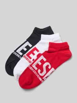 Diesel Sneakersokken met labeldetail in een set van 3 paar