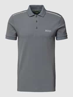 BOSS Green Poloshirt met labelprint model 'Paule Mirror'
