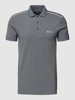 BOSS Green Poloshirt met labelprint model 'Paule Mirror'