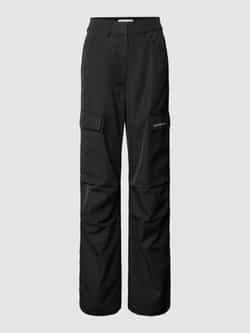 Calvin Klein Zwarte damesbroek met zakken en print Black Dames