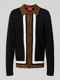 HUGO Relaxed fit gebreid jack met wol model 'SPLON'