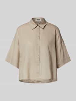 Drykorn Relaxed fit linnen blouse met extra brede schouders
