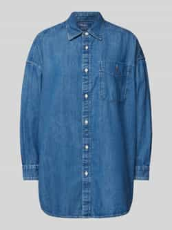 Polo Ralph Lauren Blauwe Oversize Denim Shirt Jas Blue Dames