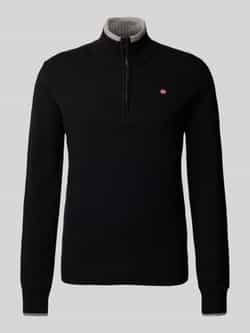 Napapijri Zwarte half-zip trui met Noorse vlag detail Black Heren