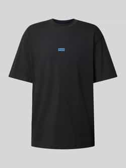 Hugo Blue T-shirt met labelprint model 'Nalono'