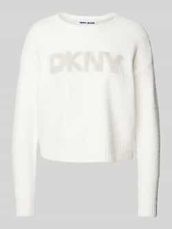 DKNY Gebreide pullover met labelprint