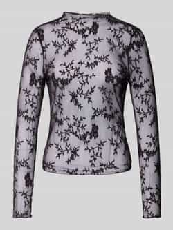 Only Blouse met lange mouwen van mesh met bloemenmotief model 'LINLEY'