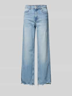 ONLY high waist wide leg jeans ONLJUICY light blue denim