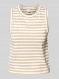 Q S by s.Oliver gestreepte top beige wit