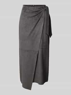 S.Oliver BLACK LABEL Getailleerde rok in leren look en knoopdetail