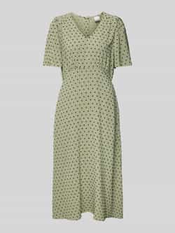 Ichi Midi-jurk met V-hals model 'ZABBY'