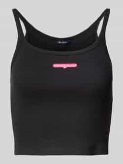 Tommy Jeans Korte slim fit top van ribstof
