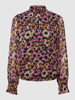 MORE & MORE Blouse met all-over motief en smokdetails