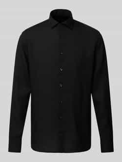 OLYMP SIGNATURE SLIM FIT Slim fit linnen overhemd met kentkraag model 'Sykia'