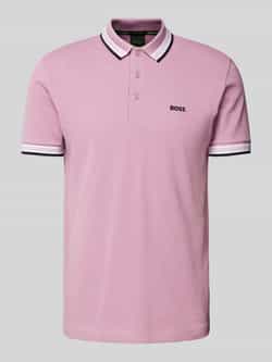 BOSS Green Regular fit poloshirt met labelstitching model 'PADDY'