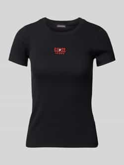 Guess Jeans Slim fit T-shirt met labelstitching