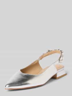Alma en Pena Leren pumps in metallic