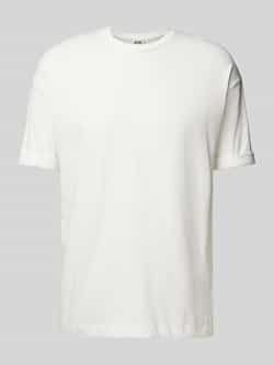 Drykorn T-shirt met geribde ronde hals model 'THILO'