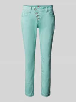 Buena Vista Slim fit broek met asymmetrische knoopsluiting model 'Malibu'