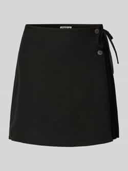 Only Uitlopende wikkelrok van een mix van viscose en linnen model 'CARO'