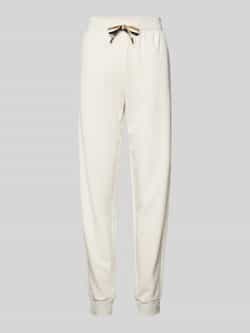 BOSS Relaxbroek CP Stripe_Pants Cuff met contrastkleurige koord