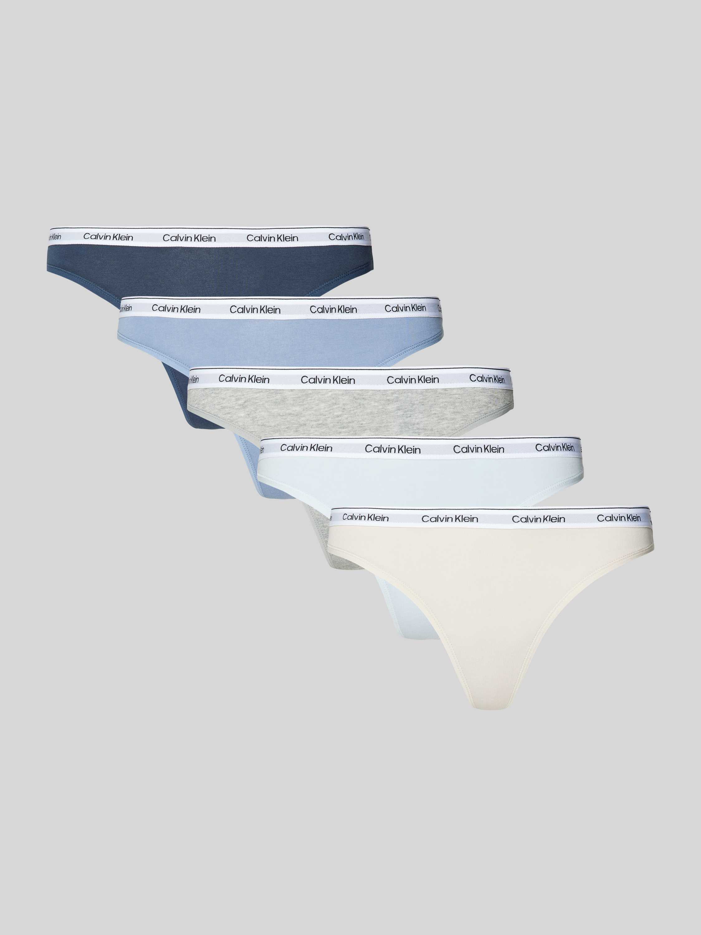 Calvin Klein Underwear String met labeldetail in een set van 5 stuks