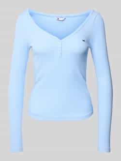 Tommy Jeans Slim fit shirt met lange mouwen van katoenmix
