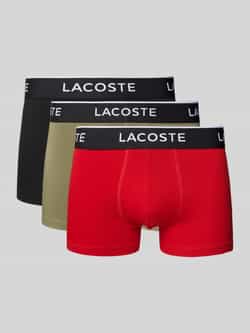 Lacoste Boxers 3 Pack Cotton Stretch Trunks Khaki Green Red Black
