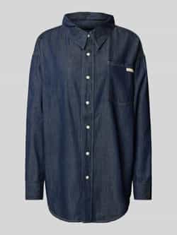 Calvin Klein Jeans Blauwe Denim Overhemd Casual Stijl Blue Dames
