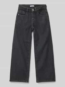 Name it KIDS wide leg jeans NKFROSE dark grey denim Grijs Effen 134