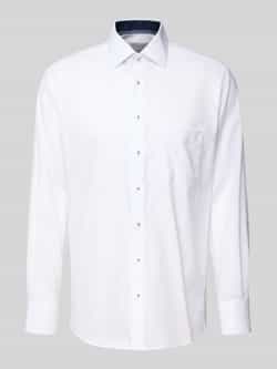 Eterna Regular fit zakelijk overhemd van katoen met kentkraag