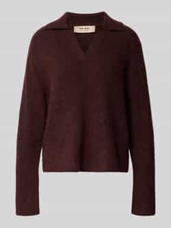 MOS MOSH Gebreide pullover van wolmix met polokraag model 'Aidy'