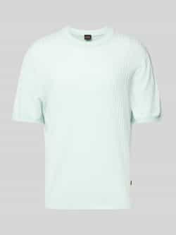 Boss Orange Regular fit T-shirt van een mix van linnen en katoen model 'Ajordino'