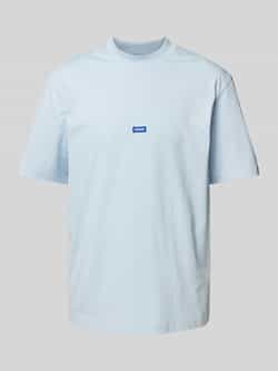 OTTO HUGO Blue T-shirt Nieros met logo-patch