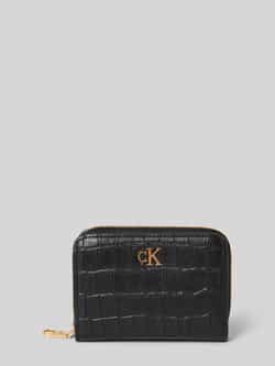 CK Calvin Klein Portemonnee van echt kalfsleer model 'Croc'