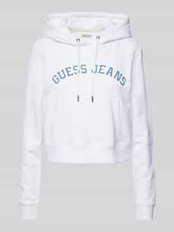 Guess Jeans Korte hoodie met labelbadges