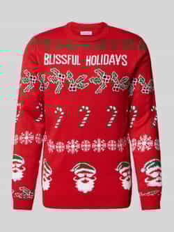 Only & Sons Kersttrui met motief- en statementstitching model 'XMAS'
