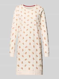 Happy shorts Regular fit nachthemd met all-over motiefprint model 'XMAS'