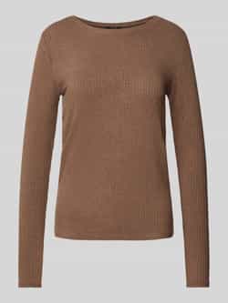 Opus Shirt met lange mouwen en geribde ronde hals model 'Sulikko'
