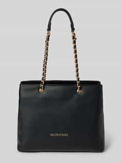 Valentino by Mario Valentino Zwarte Schoudertas met Ketting en Rits Black Dames