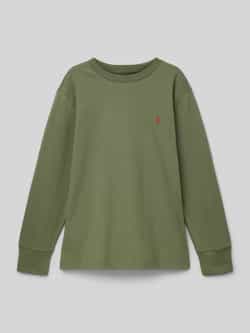 Polo Ralph Lauren Teens Shirt met lange mouwen ronde hals en labelstitching