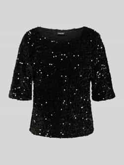 Pieces Regular fit T-shirt met pailletten model 'KAM'