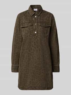 Jake*s Casual Overhemdjurk in luipaardlook met borstzakken