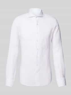 PROFUOMO Heren Overhemden Shirt X-cutaway Linen Wit