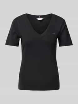 TOMMY HILFIGER Dames Tops & T-shirts New Slim Cody V-neck Ss Zwart