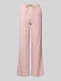 Only Wijde broek van een mix van viscose en linnen model 'CARO'