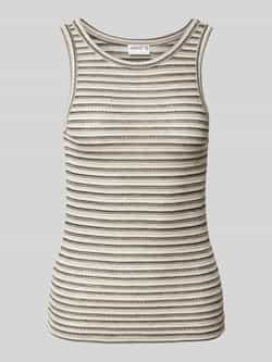 Jake*s Casual Top met bandjes en streepmotief met ronde hals
