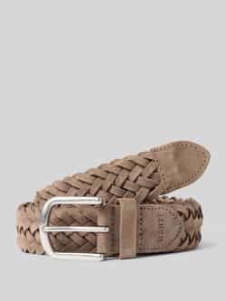 Monti Riem van leer in gevlochten look model 'Vancouver'