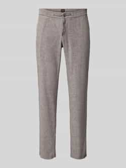 Boss Orange Straight fit linnen broek met elastische band model 'Sanderson'